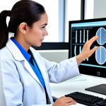 **

"A researcher in a clean lab coat, fully clothed, working with advanced equipment analyzing DNA sequences on a computer screen, showcasing bioinformatics, safe for work, appropriate content, perfect anatomy, correct proportions, natural pose, professional, high quality, well-formed hands, proper finger count, modern laboratory setting, professional photography."

**
