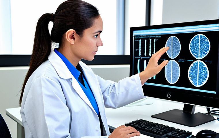**
"A researcher in a clean lab coat, fully clothed, working with advanced equipment analyzing DNA sequences on a computer screen, showcasing bioinformatics, safe for work, appropriate content, perfect anatomy, correct proportions, natural pose, professional, high quality, well-formed hands, proper finger count, modern laboratory setting, professional photography."
**