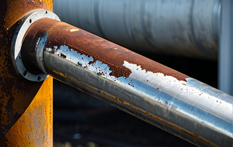Industrial Corrosion Prevention**

"A close-up shot of a shiny, rust-resistant stainless steel pipe connected to an older, corroded steel pipe. The stainless steel section is pristine, while the corroded section shows clear signs of rust and wear. Focus on the contrast between the two materials. Background should be a blurred industrial setting. safe for work, appropriate content, fully clothed, professional, perfect anatomy, natural proportions, high quality."

**