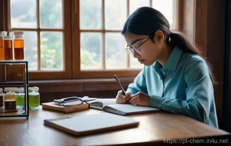 화학 실험 및 실험 설계 - **Prompt:** A curious teenager, wearing clear safety goggles and blue rubber gloves, carefully pours... 화학 실험 및 실험 설계 - **Prompt:** A curious teenager, wearing clear safety goggles and blue rubber gloves, carefully pours...