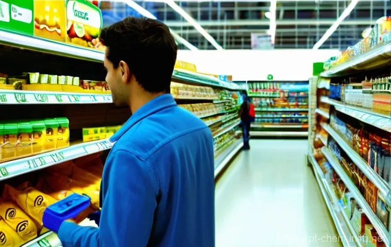 화학 물질의 규제 - **Prompt 1: Informed Choices in a Portuguese Supermarket**
    "A candid, slightly elevated shot of ...
