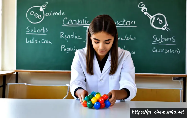 Home 17 화학 반응식 작성법 - Photorealistic Portuguese-speaking high school student in a bright Lisbon science classroom, arrangi...